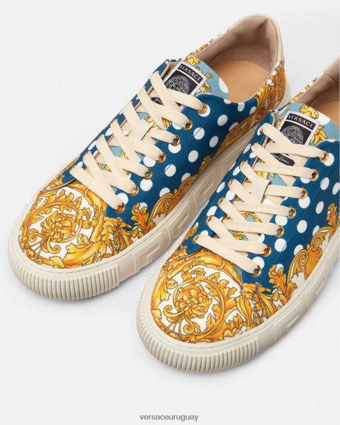 Versace zapatillas con greca barroca y concha hombres imprimir zapato H88R0H1516