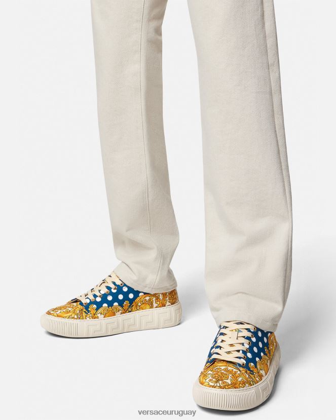 Versace zapatillas con greca barroca y concha hombres imprimir zapato H88R0H1516