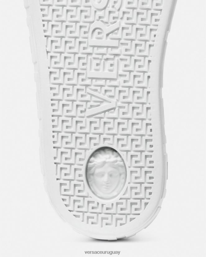 Versace zapatillas con greca en toda la prenda hombres negro y estampado zapato H88R0H1550