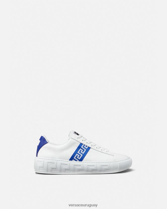 Versace zapatillas con grecas hombres azul blanco zapato H88R0H1558