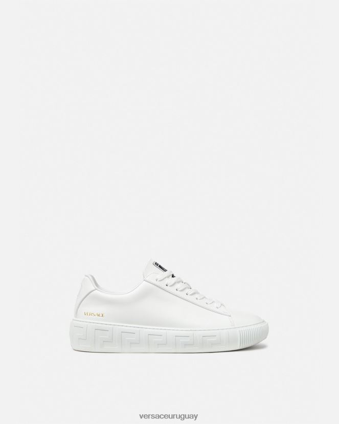 Versace zapatillas con grecas hombres blanco zapato H88R0H1533