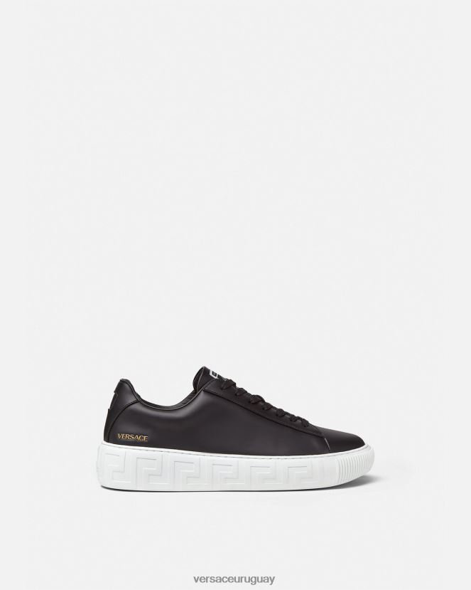 Versace zapatillas con grecas hombres negro zapato H88R0H1547