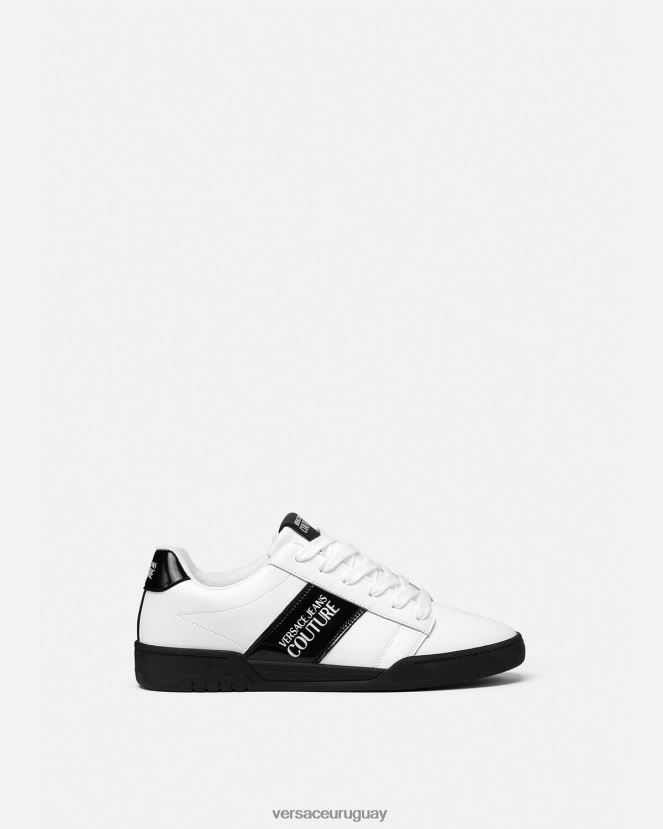 Versace zapatillas con logo brooklyn hombres blanco zapato H88R0H2453