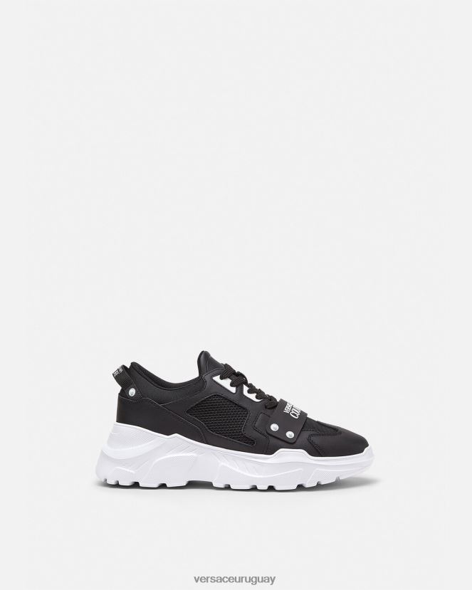 Versace zapatillas con logo speedtrack hombres negro zapato H88R0H2450