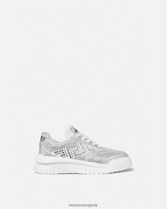 Versace zapatillas odissea con cristales hombres blanco zapato H88R0H1534