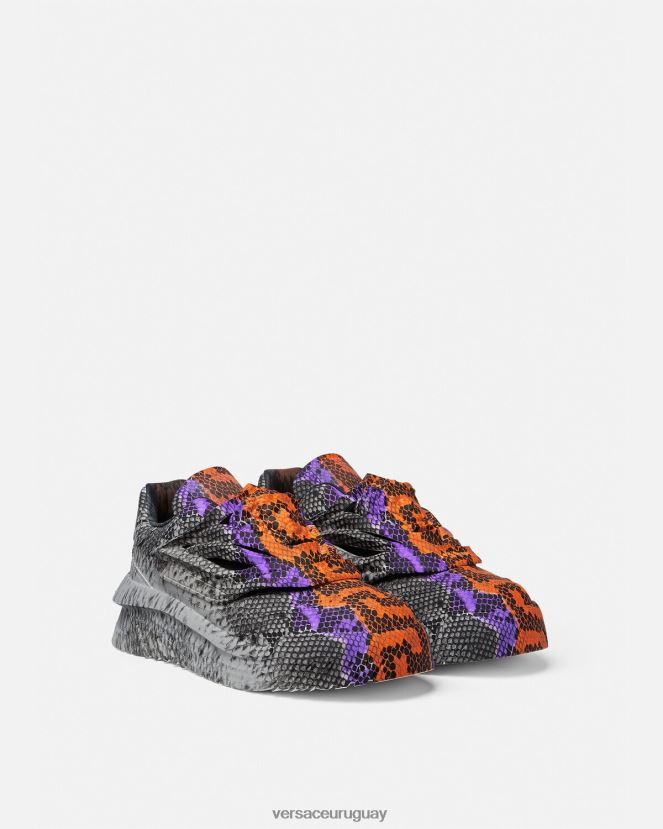 Versace zapatillas odissea de pitón con estampado Greca hombres imprimir zapato H88R0H1539