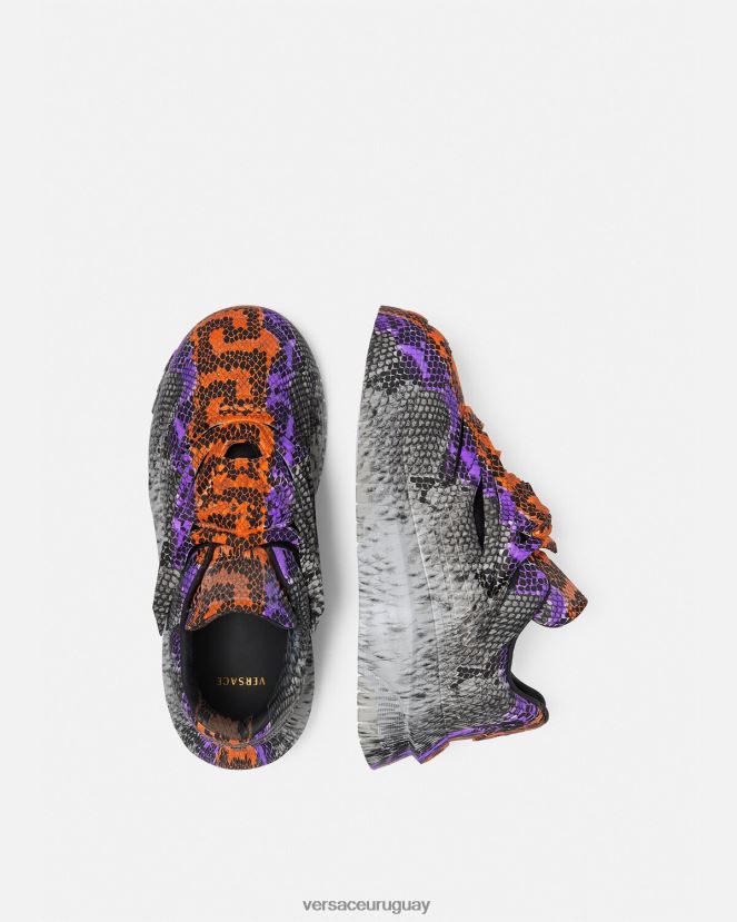 Versace zapatillas odissea de pitón con estampado Greca hombres imprimir zapato H88R0H1539