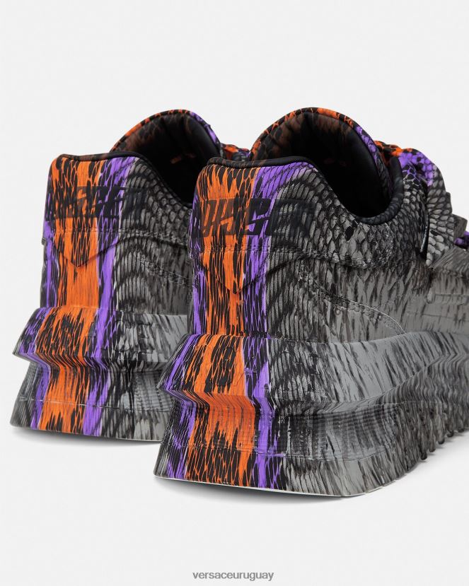 Versace zapatillas odissea de pitón con estampado Greca hombres imprimir zapato H88R0H1539