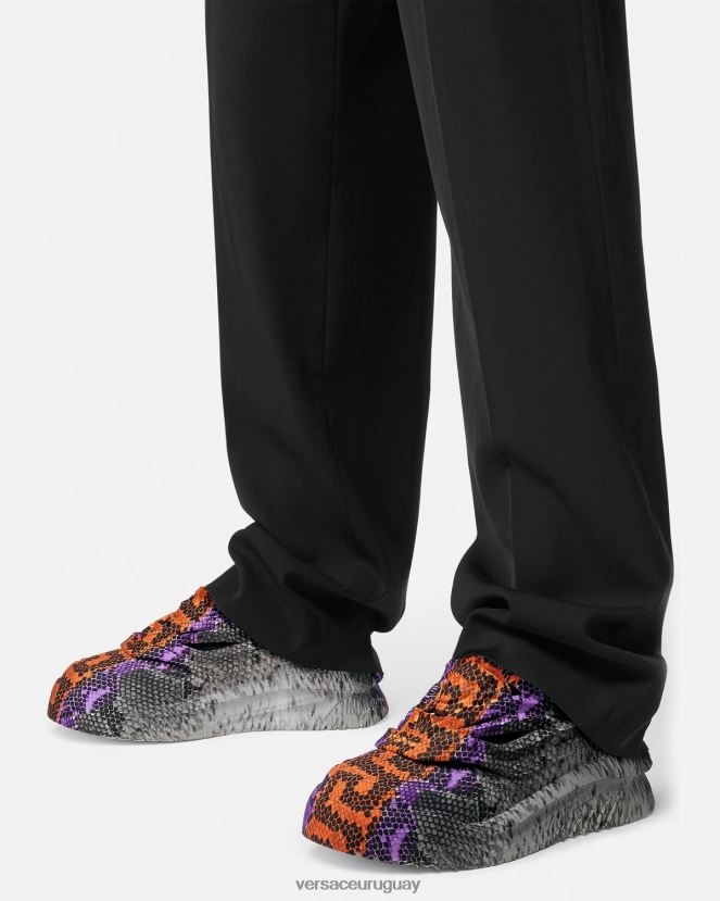 Versace zapatillas odissea de pitón con estampado Greca hombres imprimir zapato H88R0H1539