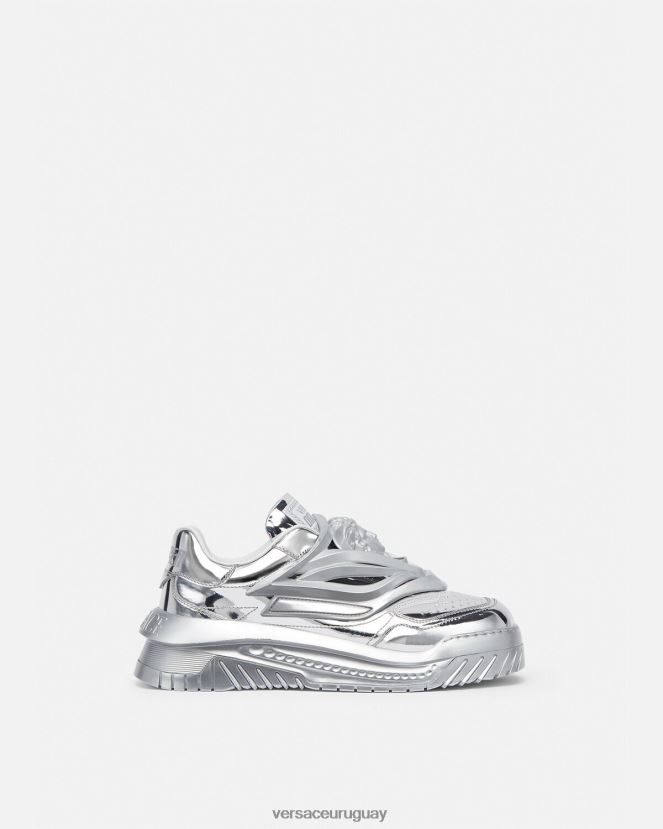 Versace zapatillas odissea hombres plata zapato H88R0H1524