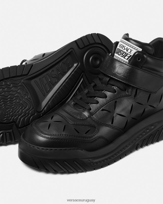 Versace zapatillas odissea recortadas hombres negro zapato H88R0H1540