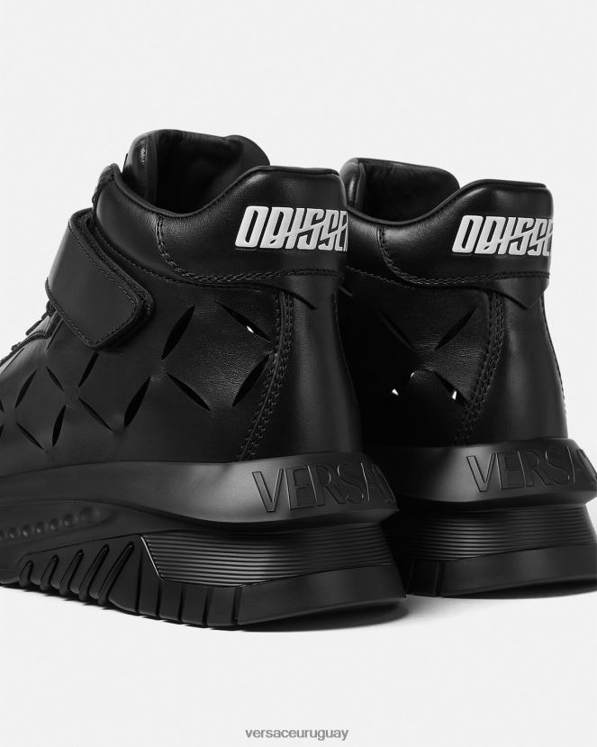 Versace zapatillas odissea recortadas hombres negro zapato H88R0H1540