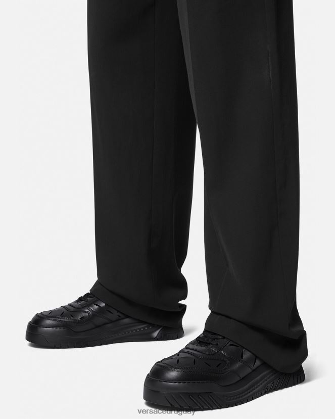 Versace zapatillas odissea recortadas hombres negro zapato H88R0H1540