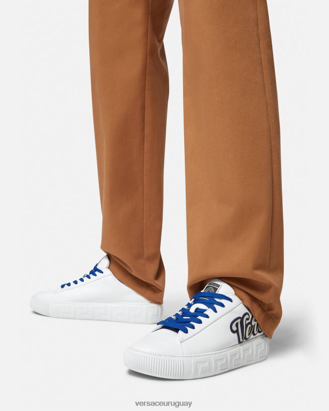 Versace zapatillas universitarias con greca hombres un color zapato H88R0H1557