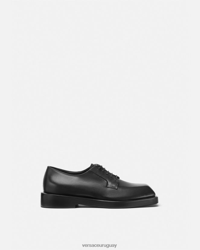 Versace zapatos derby cuadrados hombres negro zapato H88R0H1561