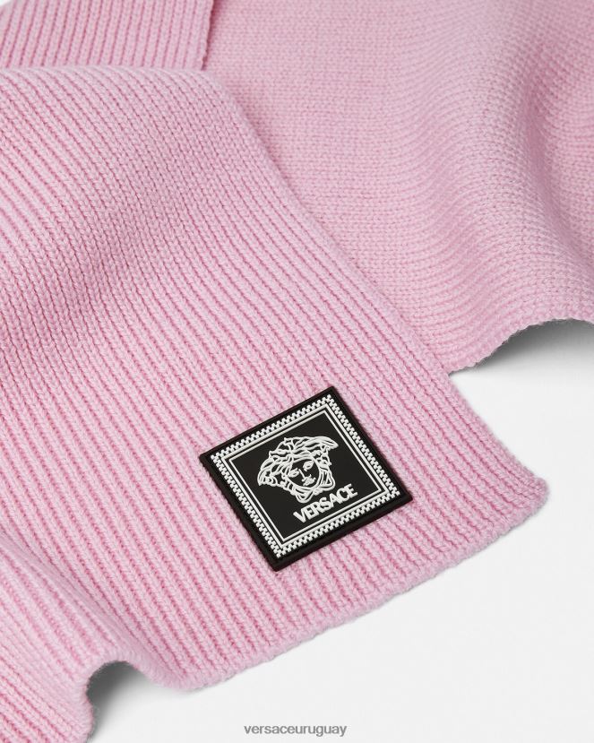 Versace bufanda de canalé de lana con medusa mujer Rosa claro accesorios H88R0H904