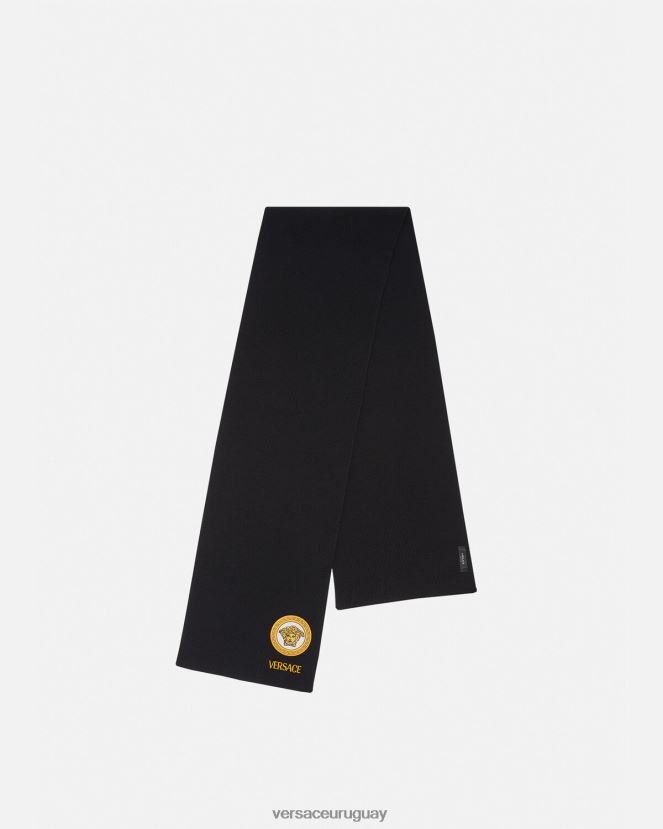 Versace bufanda de punto con logo de Medusa mujer negro accesorios H88R0H927