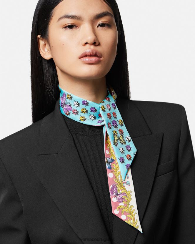 Versace corbata bufanda mariposas mujer imprimir accesorios H88R0H893