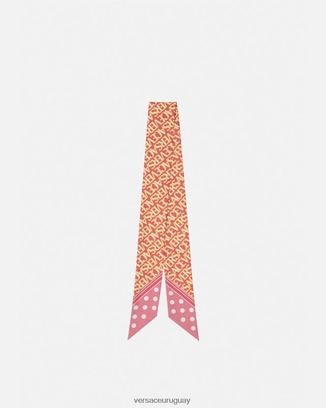 Versace corbata tipo bufanda mujer rosa y blanco accesorios H88R0H896