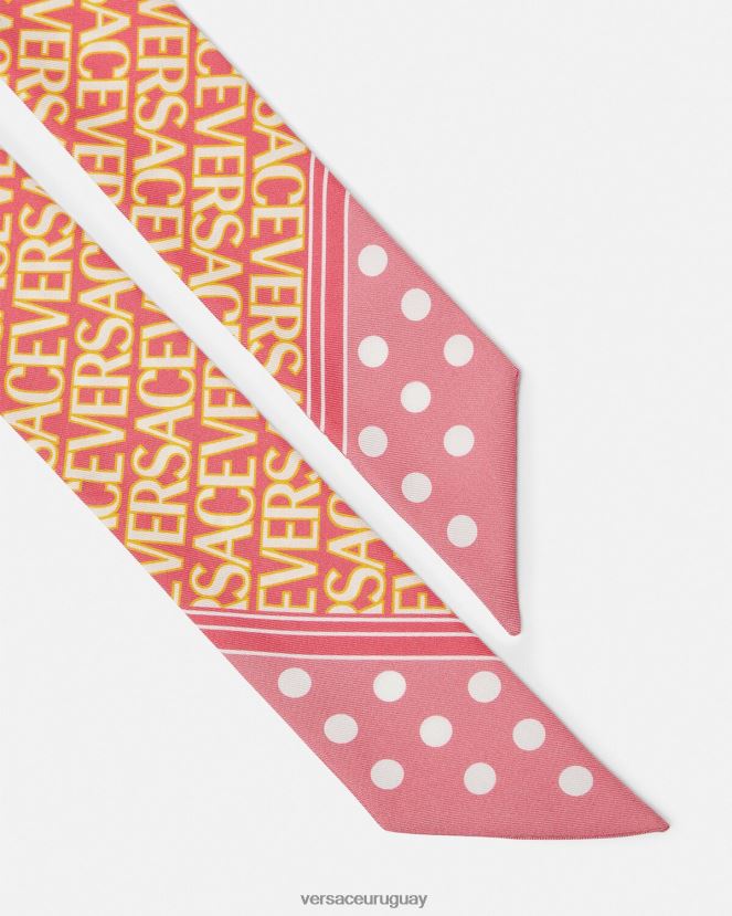 Versace corbata tipo bufanda mujer rosa y blanco accesorios H88R0H896