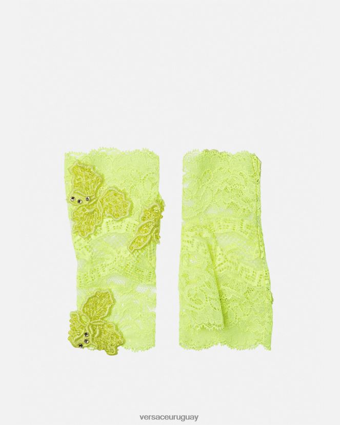Versace guantes sin dedos con encaje bordado mujer cal accesorios H88R0H914