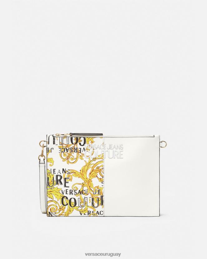 Versace bolsa de alta costura con logo mujer oro y blanco accesorios H88R0H2348