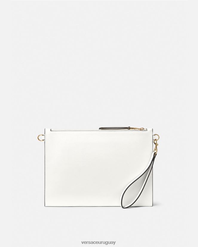 Versace bolsa de alta costura con logo mujer oro y blanco accesorios H88R0H2348
