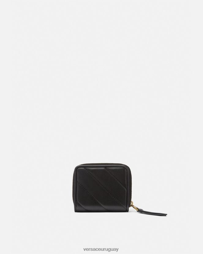 Versace cartera acolchada thelma con cremallera mujer negro accesorios H88R0H2349