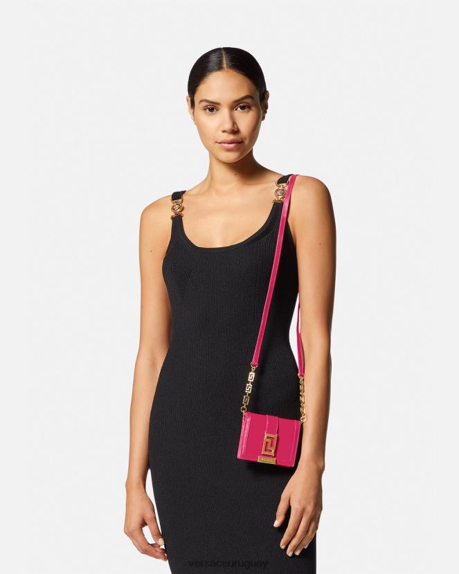 Versace cartera con cadena de diosa Greca mujer rosa accesorios H88R0H564
