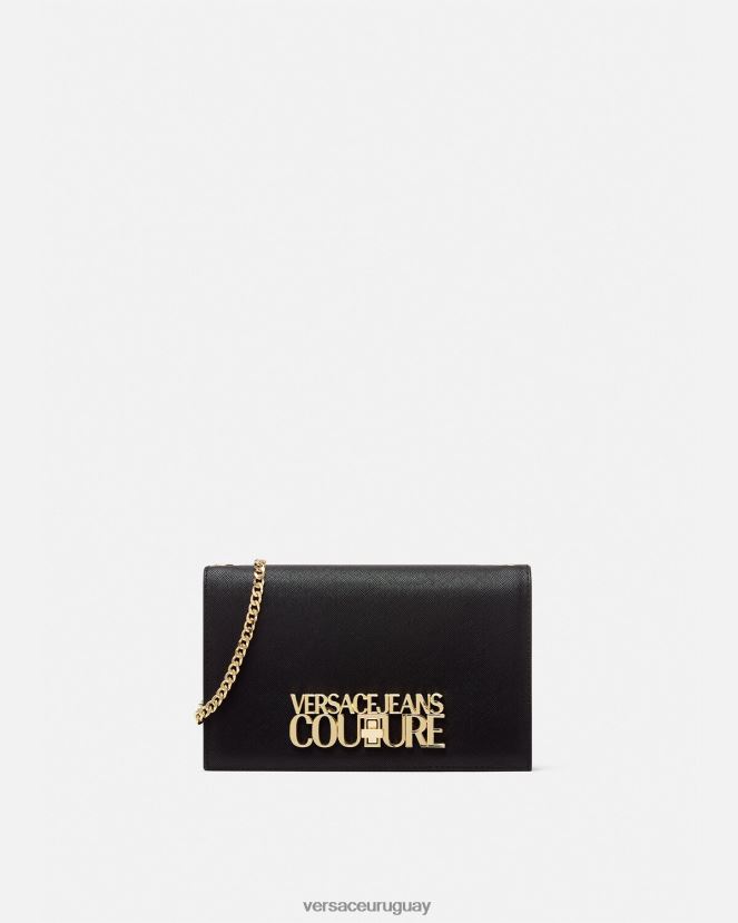 Versace cartera con cadena y logo mujer negro accesorios H88R0H2322