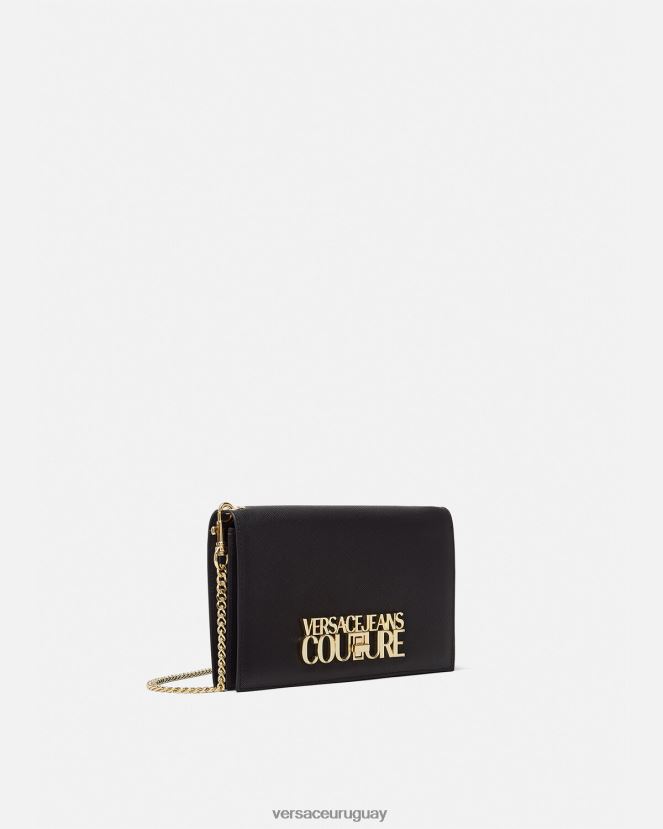 Versace cartera con cadena y logo mujer negro accesorios H88R0H2322
