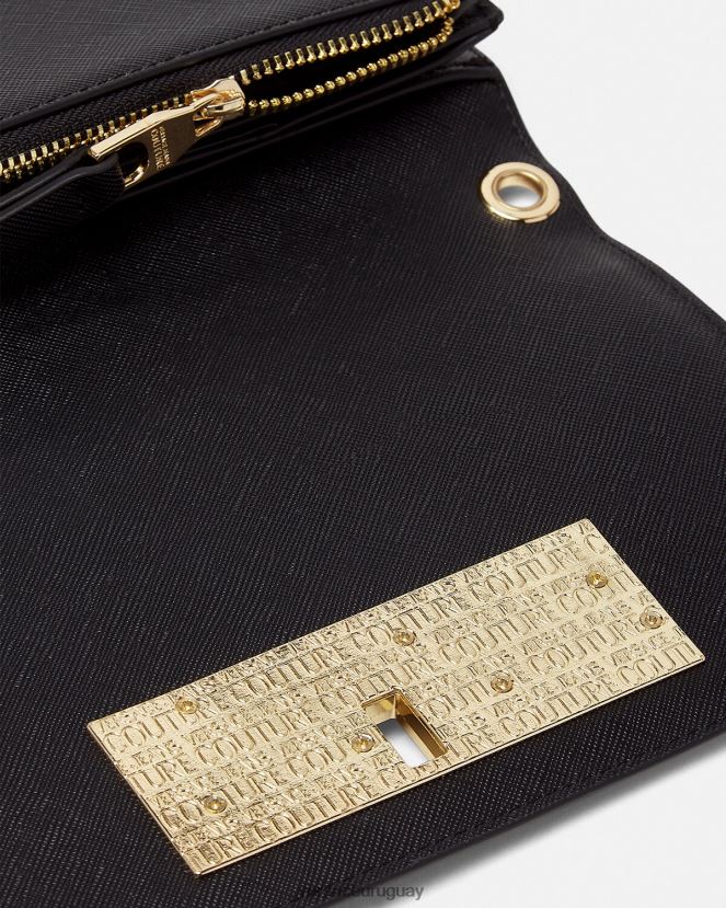 Versace cartera con cadena y logo mujer negro accesorios H88R0H2322