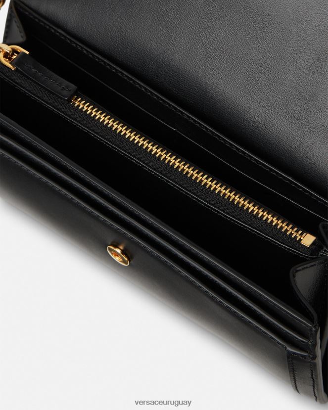 Versace cartera con greca diosa mujer negro accesorios H88R0H565