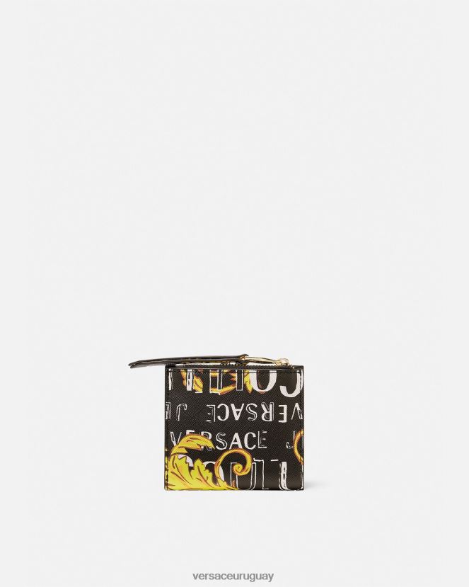 Versace cartera con logo couture1 mujer oro negro accesorios H88R0H2343