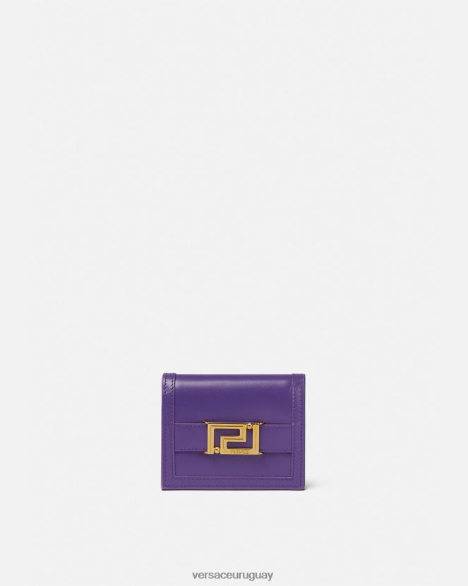Versace cartera plegable con Greca Diosa mujer Violeta accesorios H88R0H578