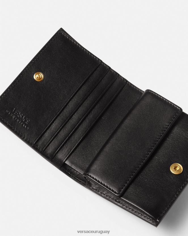 Versace cartera plegable con Greca Diosa mujer negro accesorios H88R0H559