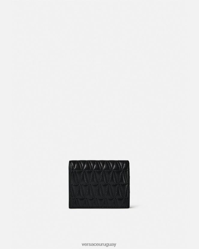 Versace cartera plegable virtus acolchada mujer negro accesorios H88R0H577