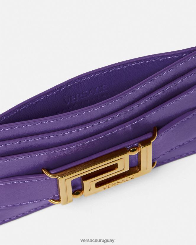 Versace tarjetero con diosa Greca mujer Violeta accesorios H88R0H579