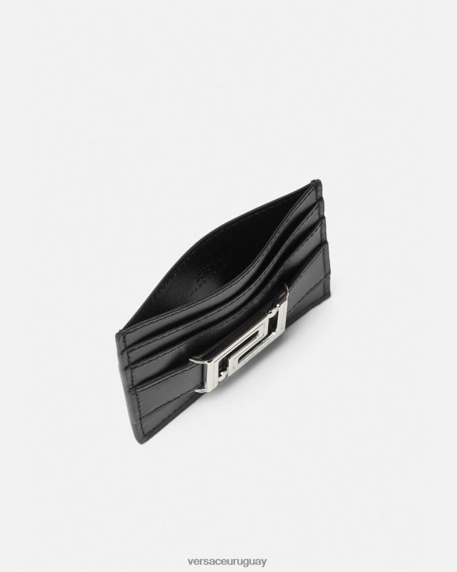 Versace tarjetero con diosa Greca mujer negro accesorios H88R0H556