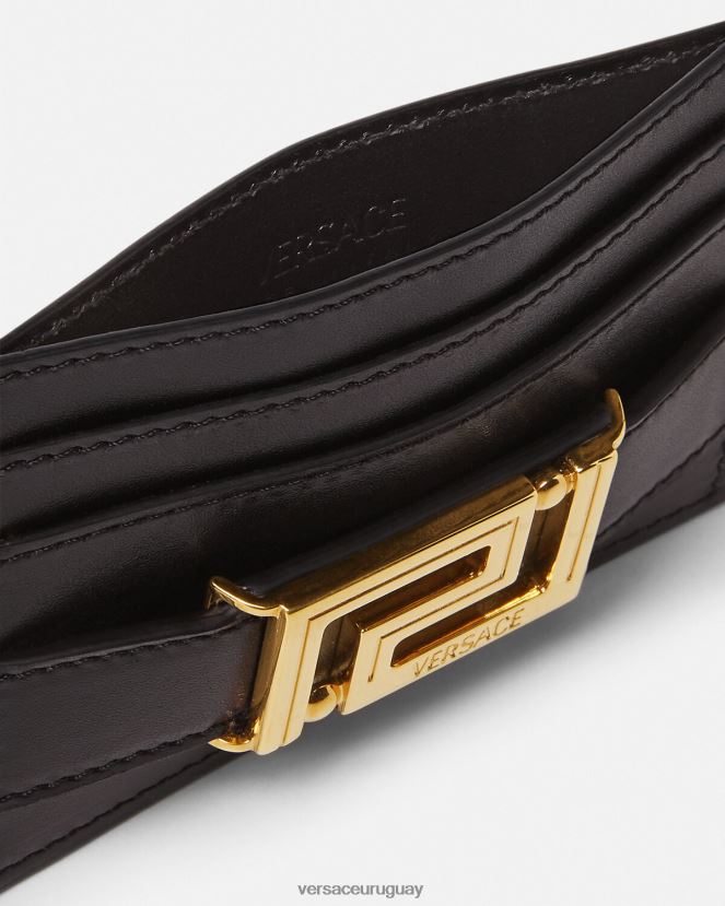Versace tarjetero con diosa Greca mujer negro accesorios H88R0H562