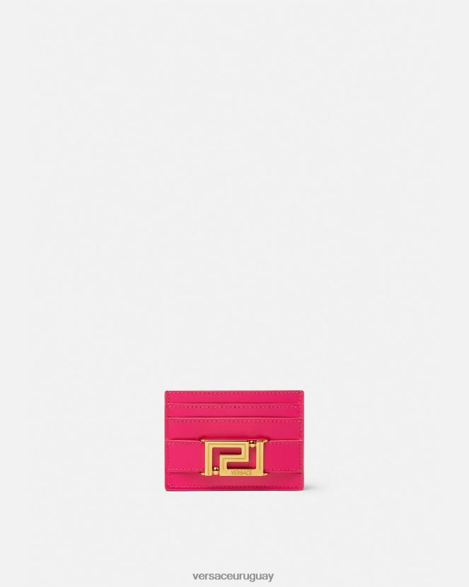 Versace tarjetero con diosa Greca mujer rosa accesorios H88R0H561