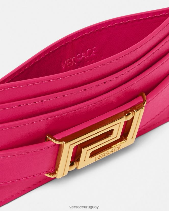 Versace tarjetero con diosa Greca mujer rosa accesorios H88R0H561