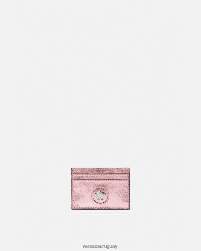 Versace tarjetero metalizado con medusa mujer rosa accesorios H88R0H571