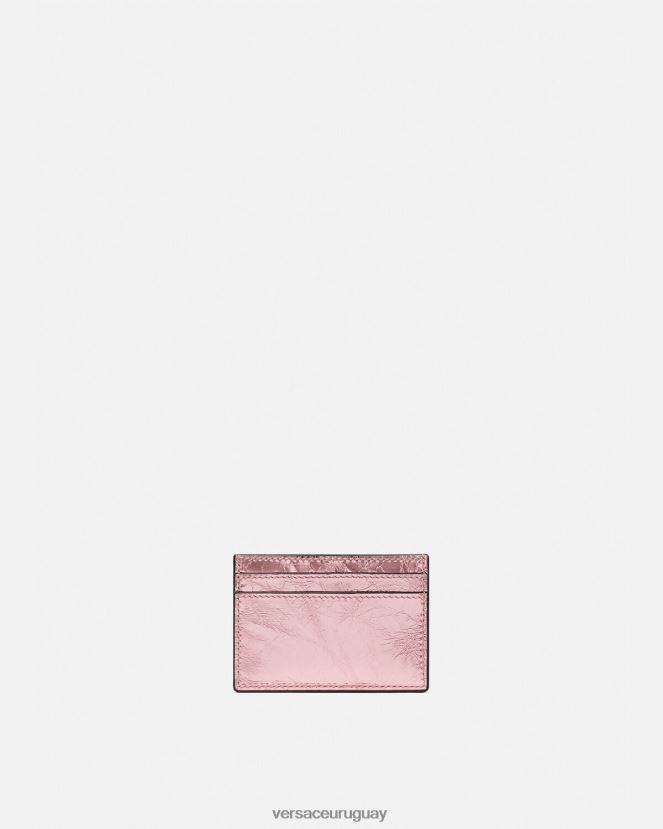 Versace tarjetero metalizado con medusa mujer rosa accesorios H88R0H571