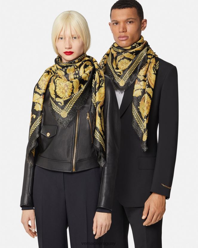 Versace chal barroco con flecos mujer imprimir accesorios H88R0H901