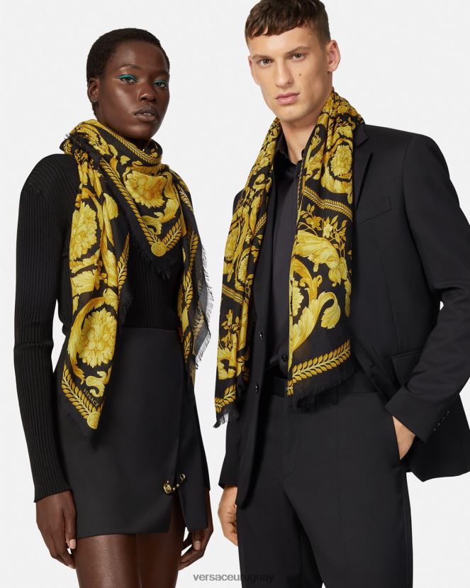 Versace chal barroco en mezcla de cachemir mujer imprimir accesorios H88R0H900