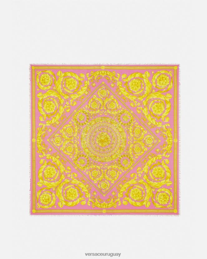Versace chal barroco en mezcla de cachemir mujer rosa accesorios H88R0H887