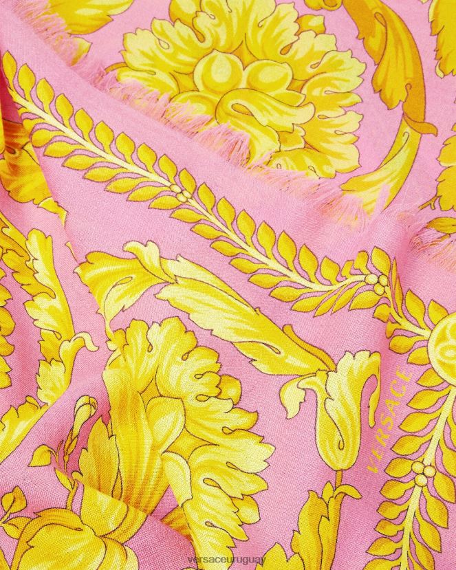 Versace chal barroco en mezcla de cachemir mujer rosa accesorios H88R0H887