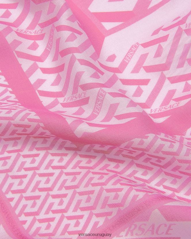 Versace chal con flecos la greca mujer rosa accesorios H88R0H925