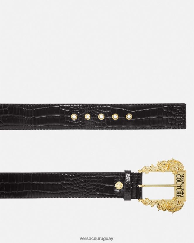 Versace cinturón ancho de alta costura1 mujer negro accesorios H88R0H2323